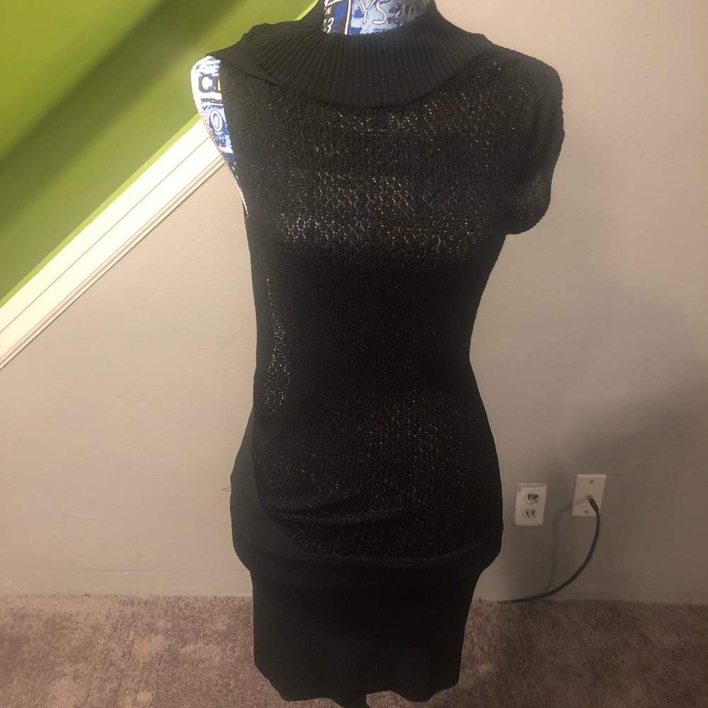 BEBE one arm knit shirt dress, XS.
